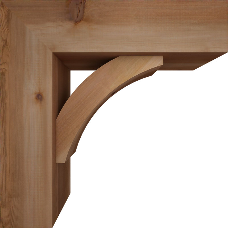 Thorton Block Bracket with Offset Brace, 24 x 24, 7 1/2"W Western Red Cedar (Smooth)
