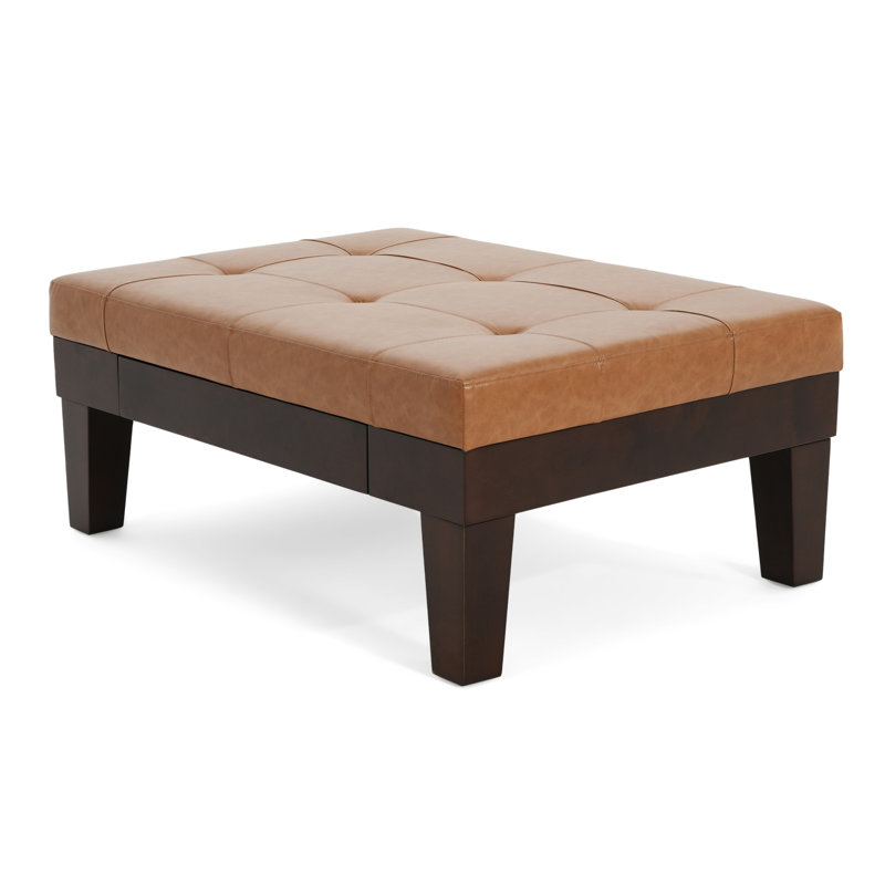 Brun avec pieds fuselés carrés et tiroir de rangement - Idéal pour le salon