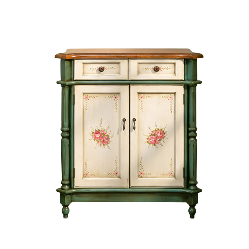 Banc de rangement pour chaussures en bois manufacturé brun + vert + blanc massif