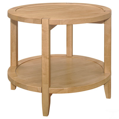Round Solid Wood Side End Table