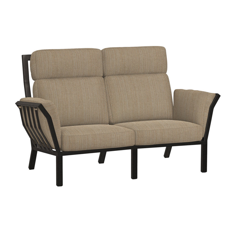 Aris Outdoor 2 - Seat Loveseat, Carbon Black, Sash Denim