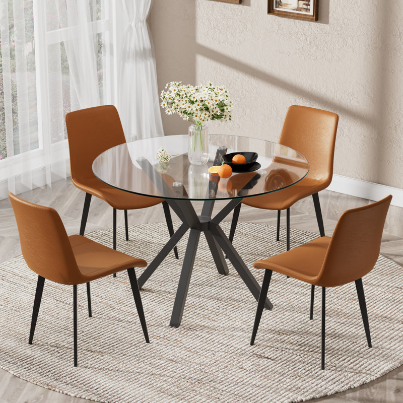 Ensemble de chaises de salle à manger Modern, 4, Brun