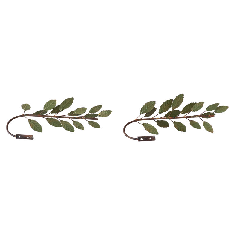 Artisan Green Iron Leaf Curtain Tiebacks