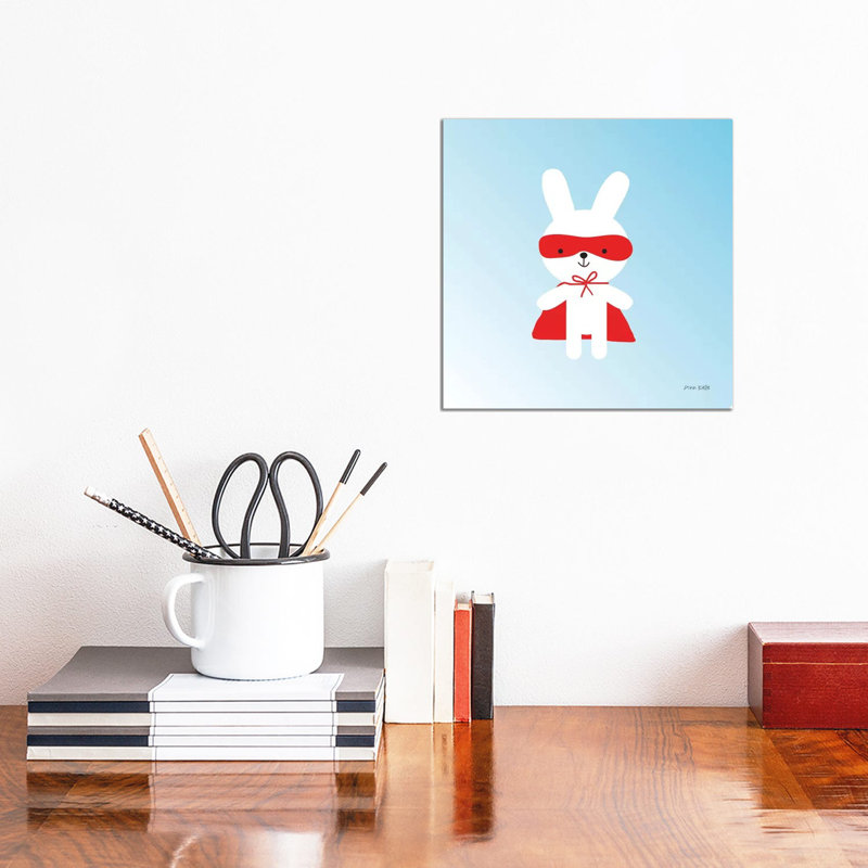 Rabbit Super Hero by Ann Kelle - Wrapped Canvas Print, 30.48 cm H x 30.48 cm W