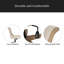  Chaise de bureau rembourrée pivotante avec hauteur réglable et structure en bois, beige naturel