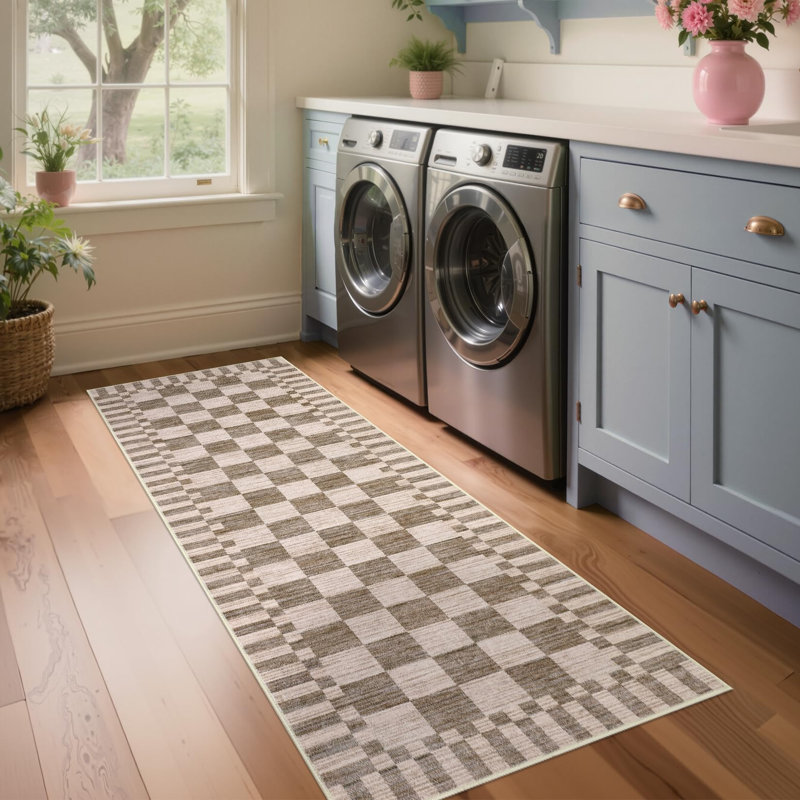 Checkered Rug for Living Room Washable Bedroom Rugs Non Slip Back Modern Classic Area Rug for Kids Boys Bedroom Home Decor Carpet for Dining Room Office