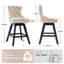 Ensemble de 4 tabourets de bar en bois touffeté et pivotant en velours-1586424917