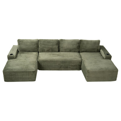 Compressible U-Shaped Sectional Sofa Set
