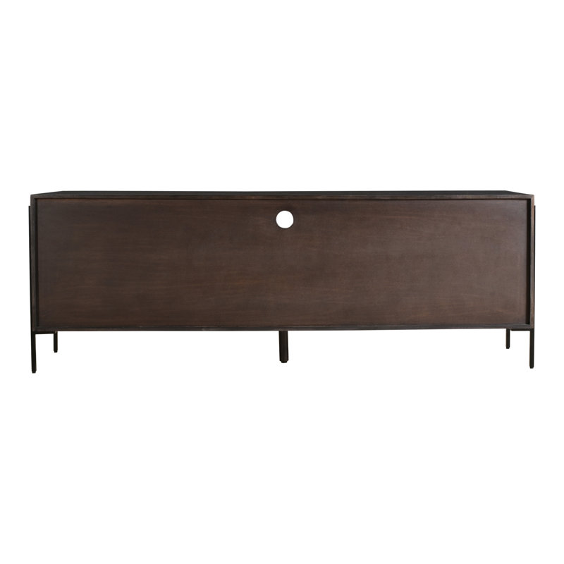 Tobin Media Console, Light Brown/Espresso/Black