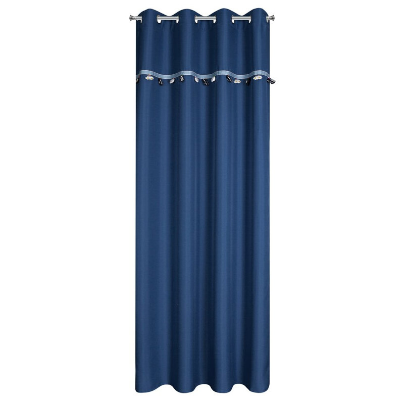 Car Semi Sheer Curtain Single Panel, Blue