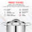 Stainless Steel Stockpot with Lid, 2 Quart, 18/8 Durable Steel, Even Heating Base, Riveted Handles, Oven & Stove Safe