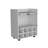 32" H White Bar- Coffee Cart, Kitchen Or Living Room Cabinet Storage With 4 Wheels, With 8 Bottle Racks, A Central Shelf Covered By 1 Glass Door, Ideal For Storing Glasses And Snacks