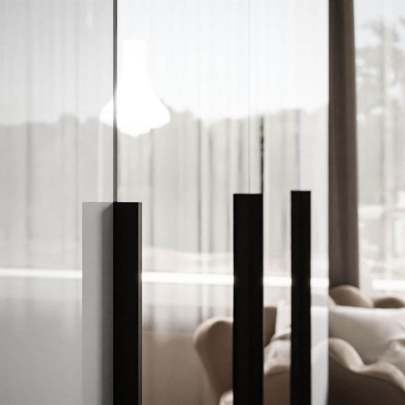 4 Door Manufactured Wood Wardrobe, Black
