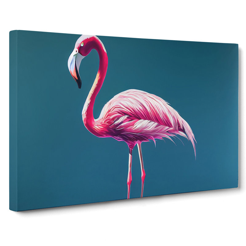 Appealing Flamingo - Wrapped Canvas