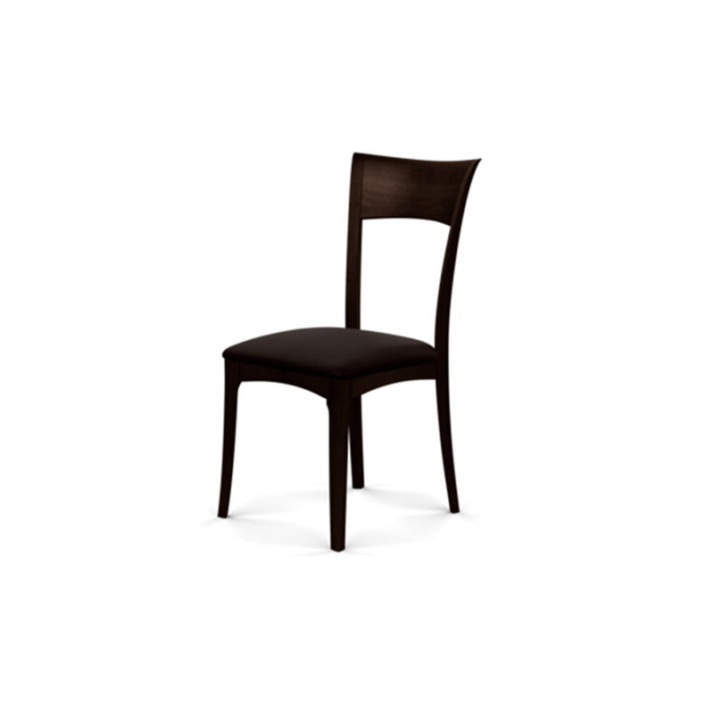Ingrid Upholstered Dining Chair, Smoke Cherry, Ebony Leather