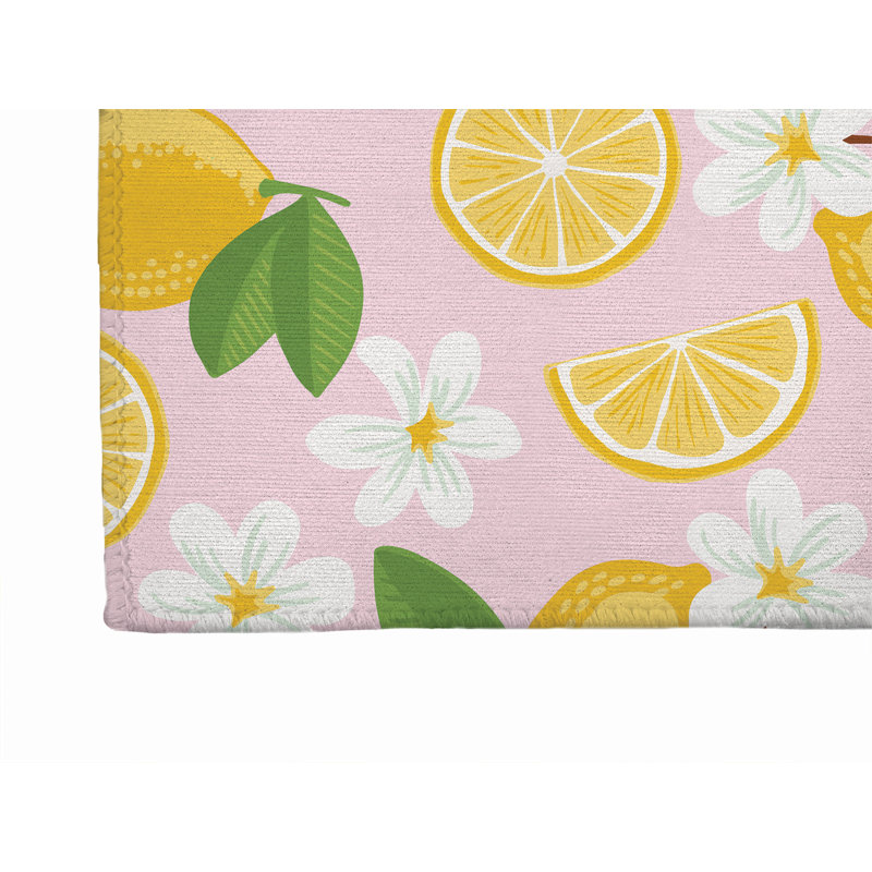 Paillasson Lemmie, Rose / Orange, L 60 po x L 84 po