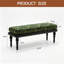 Banc de bout de lit à fin de lit à motif vert rétro, banc de chambre en bois massif avec garniture cloutée dorée