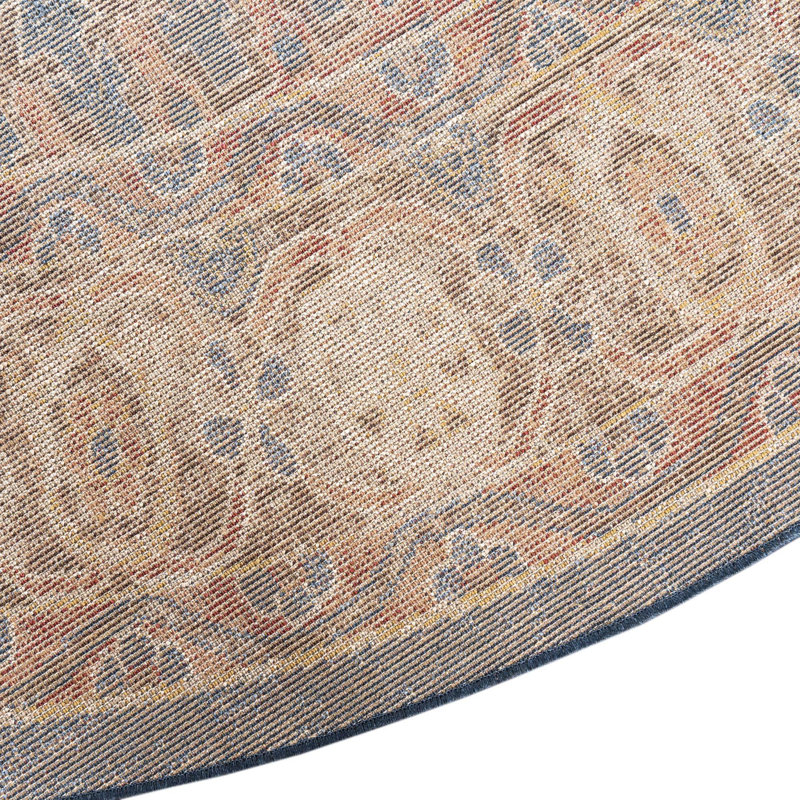 Vern Dark Blue/Brown Area Rug, Blue/Brown, Oval 7'10" x 10'