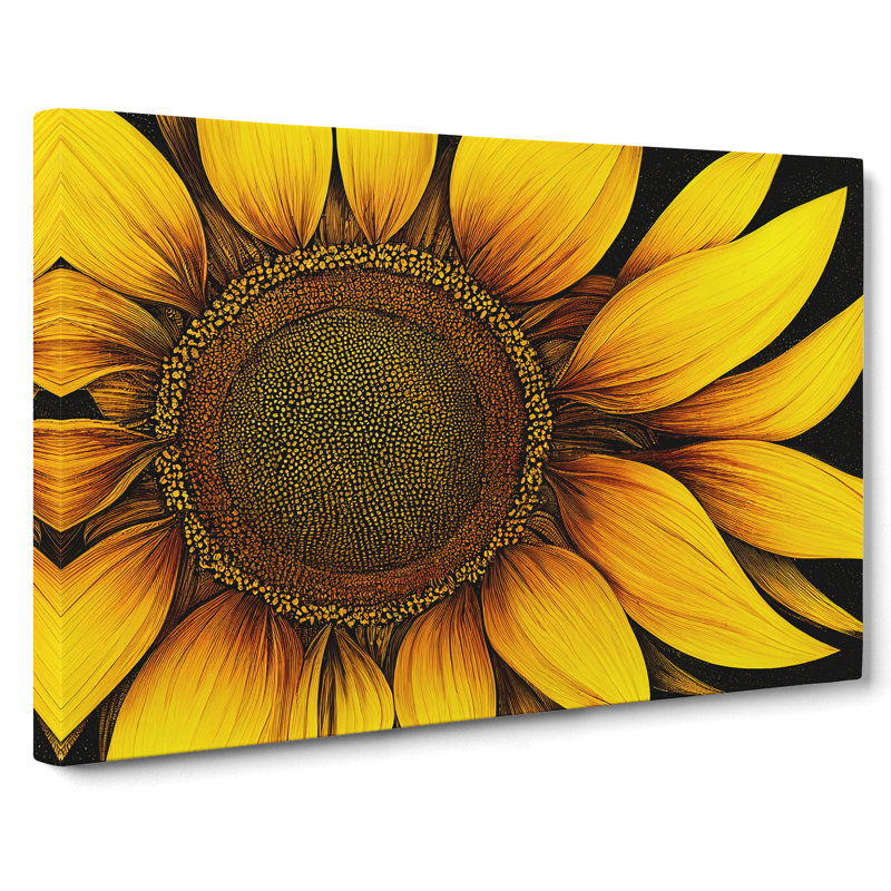 Endearing Sunflower - Wrapped Canvas Print, 35cm H x 50cm W x 3cm D