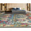 Tapis gris foncé et vert noué à la main de haute qualité-101211748