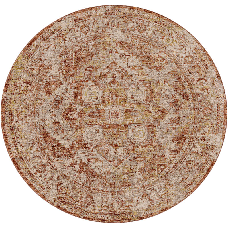 Yatendra Oriental Indoor Rug, Round 5'3"
