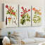 Tropical Trumpet Flowers I - Toile tendue avec châssis sur mesure - 3 pièces