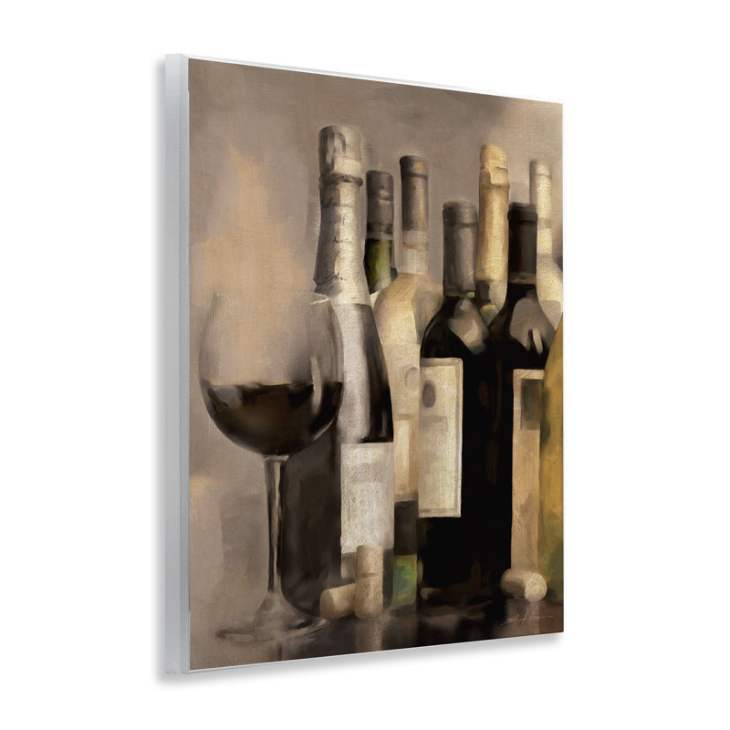 Art mural sur verre à vin avec bouteilles par Carol Robinson