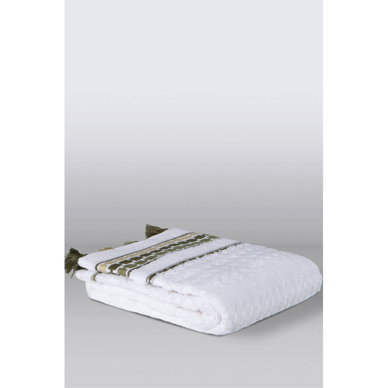 Débarbouillette 100% coton Phillippi, Vert/blanc