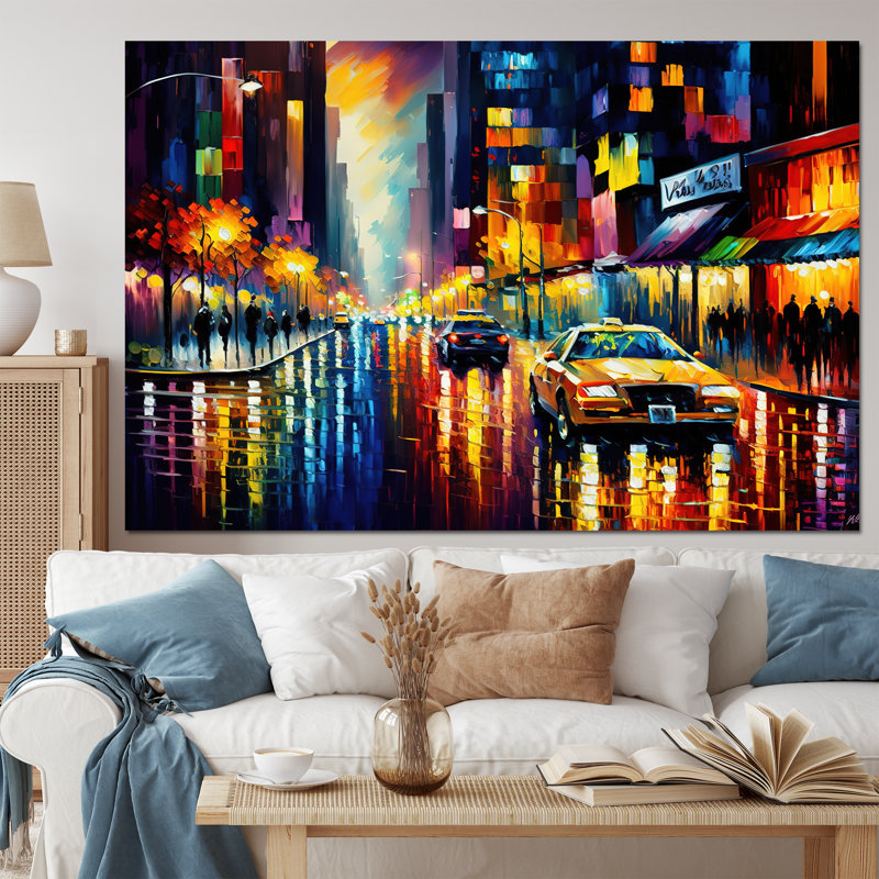 «Colorful Manhattan Time Square I», art mural sur toile Cityscapes