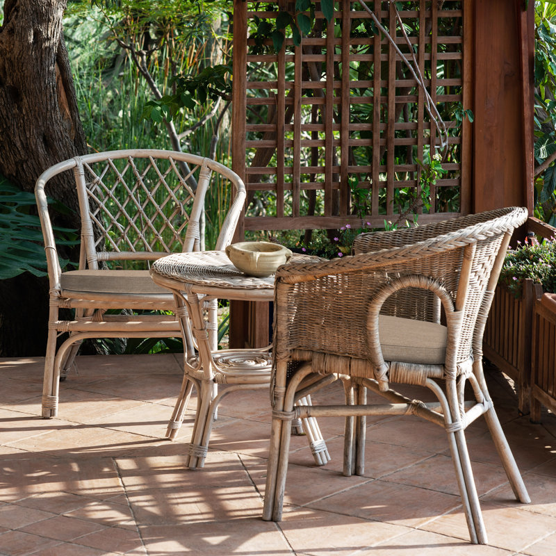 Outdoor Rounded Dining Seat Cushion, Wheat
