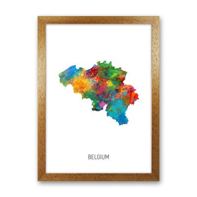 Belgium Watercolour Map by Michael Tompsett - Print