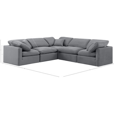 Itala Velvet L-Shaped Sectional Reversible