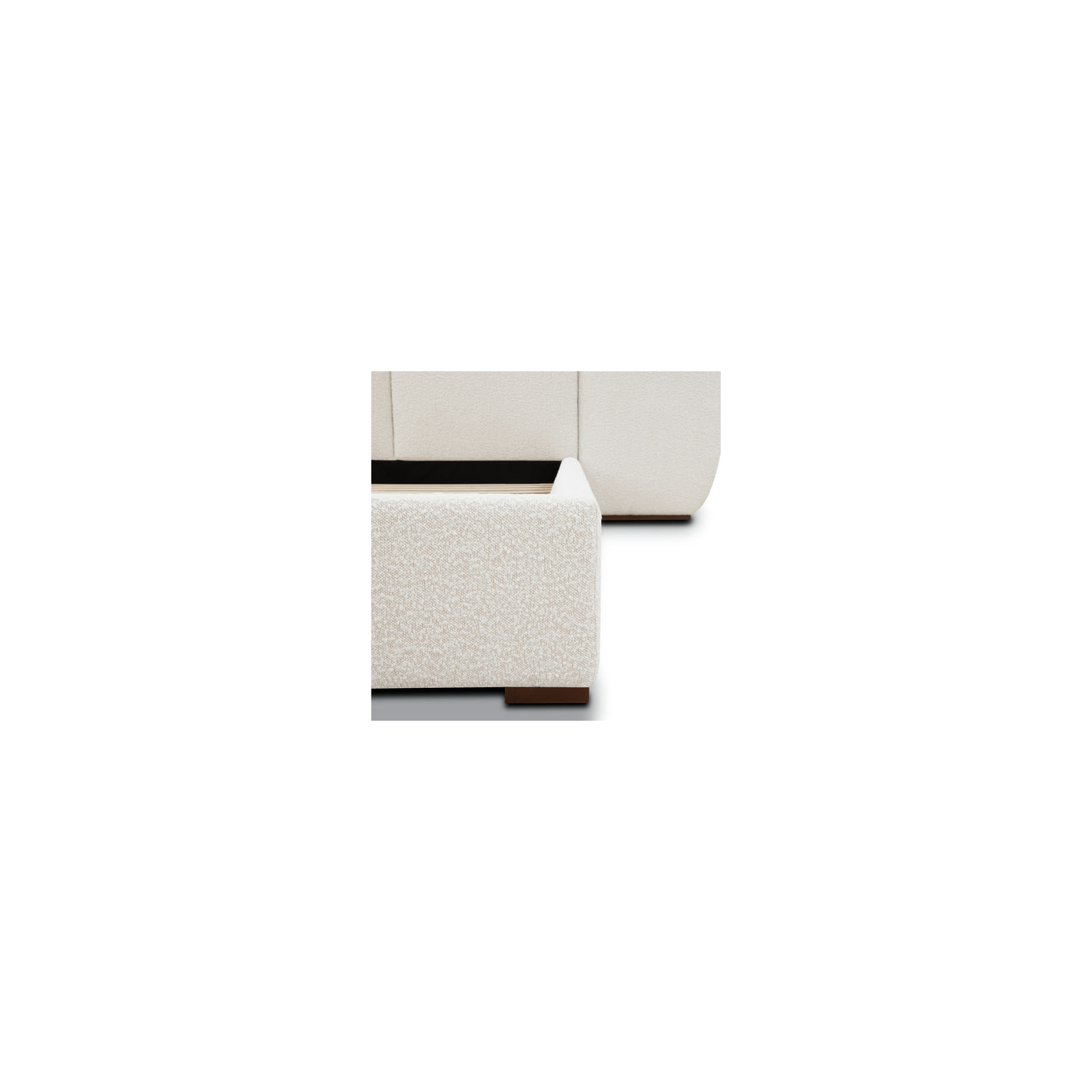 Acadia Queen Bed in Froth White Boucle