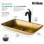 Lavabo de salle de bain vasque rectangulaire en verre avec robinet-35841308-35982051
