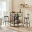 Table de bar ovale en métal et bois brun 43,3 x 43,1 x 15 po avec rangement pour bouteilles de vin-130153845
