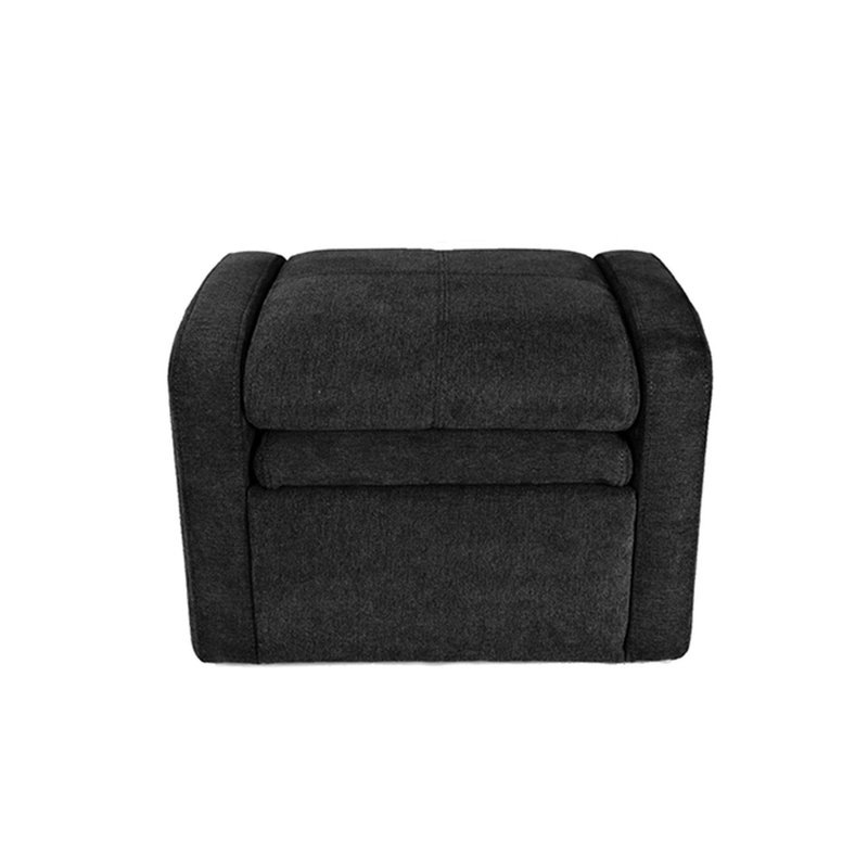 Hibner Kids 16'' Recliner and Ottoman, Black