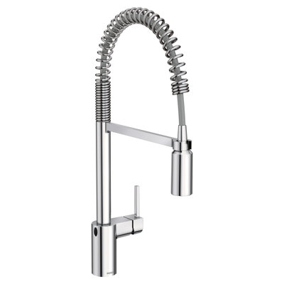 Robinet de cuisine rétractable à ressort à poignée simple MotionSense Wave avec la technologie Power Clean Align Moen
