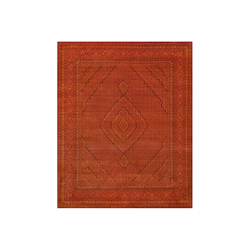 Tapis noué à la main 8 pi 1 po x 10 pi 1 po orange en laine Tebraz Mahi AC49260AFEE64FB780B53BC866BE3946