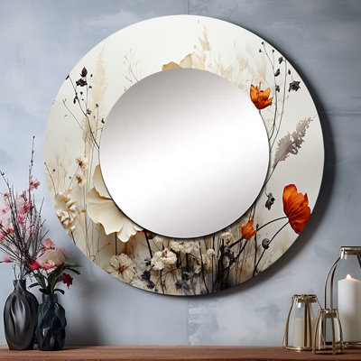 «Bohemian Earthly Floral Collage II», miroir mural Boho