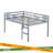 Full Rubber Wood Loft Bed With Ladder-375068754