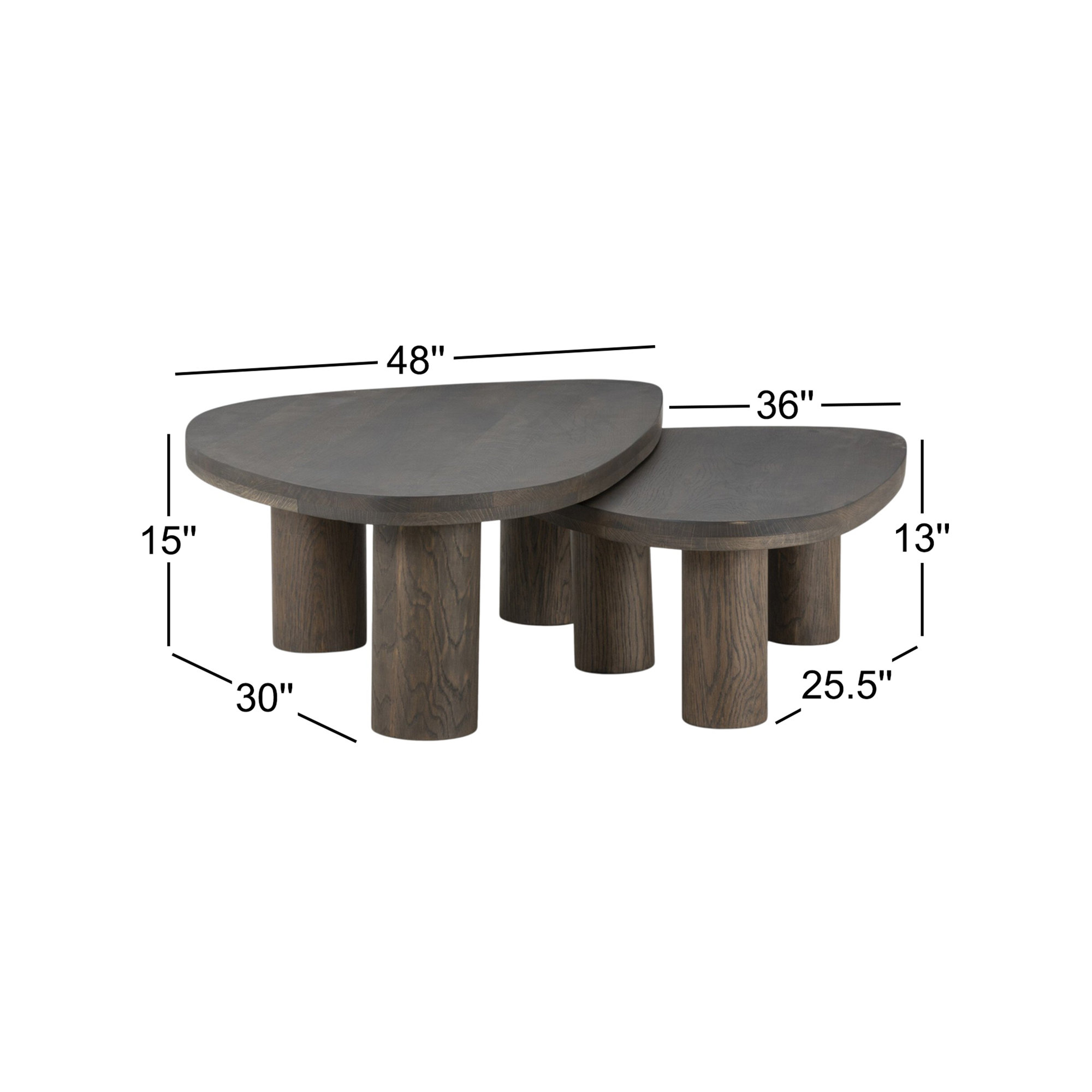 Hurtt Coffee Table Set-Grey Tobacco Oak, Gray Tobacco Oak