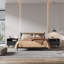 Table de chevet 2 tiroirs Mid-Century avec prises-1835726614
