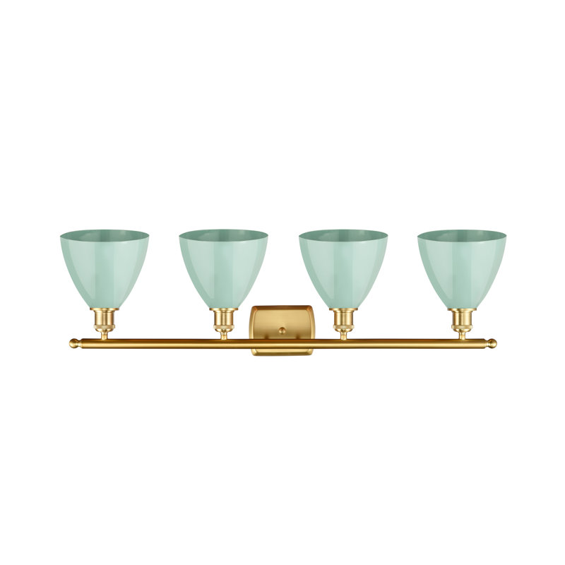 Amylee 4 - Light Dimmable Vanity Light, Seafoam, Satin Gold