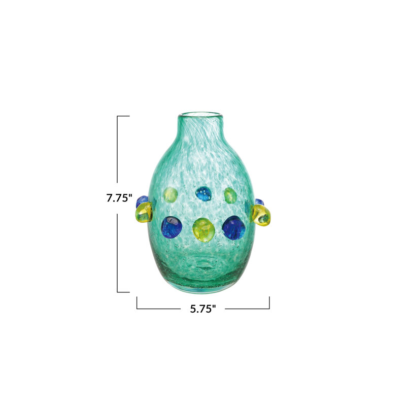 Vase en verre à pois surélevés