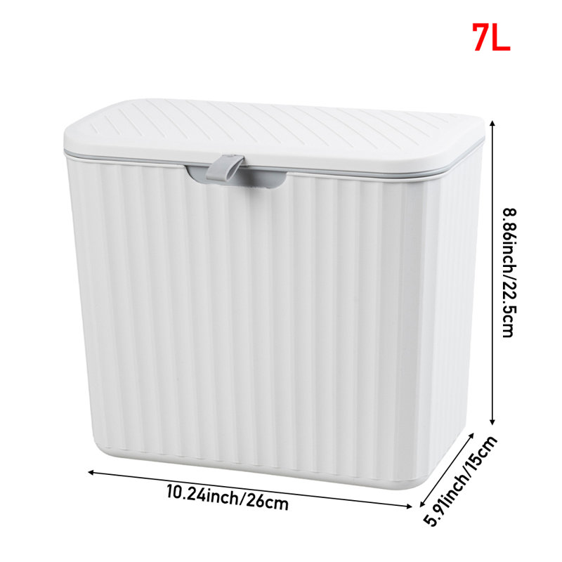 Plastic Open Kitchen Trash Can - 7L