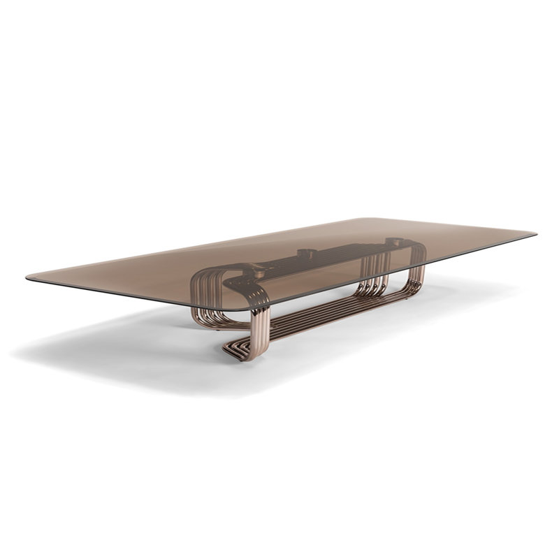 Glass Top Coffee Table, 15" H x 55" L x 27.5" W