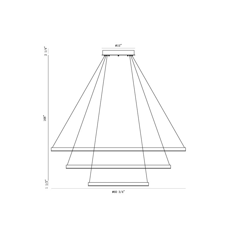 Spunto Three Ring LED Halo Chandelier 