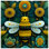Rideau de douche abeille jaune avec fleurs extra long