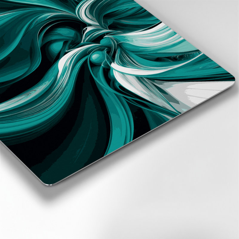 Abstraction numérique 59, art mural vert en métal, H 12 po x l 12 po