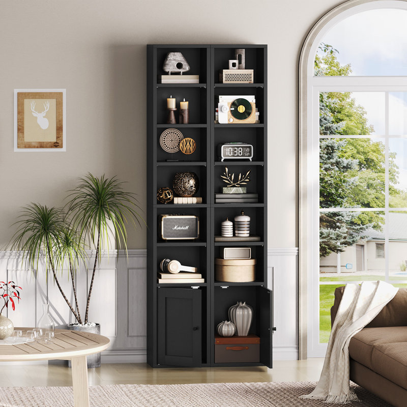 Bibliothèque haute Susanna, (5 Shelves) 53.1"H x 11.8"W x 9.3"D, Noir